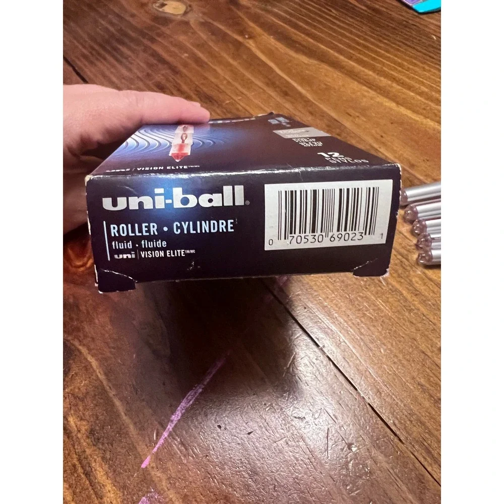 Uni-ball Vision Elite Rollerball Pens Red Bold 0.8mm 10 Count New (W/ 12 ct Box)